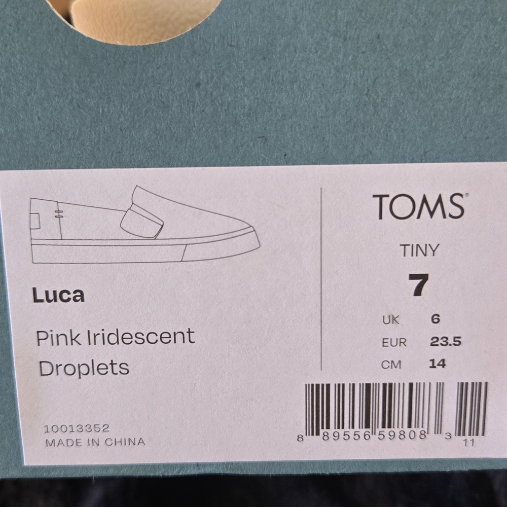 Toms Kids Pink Iridescent Sneakers